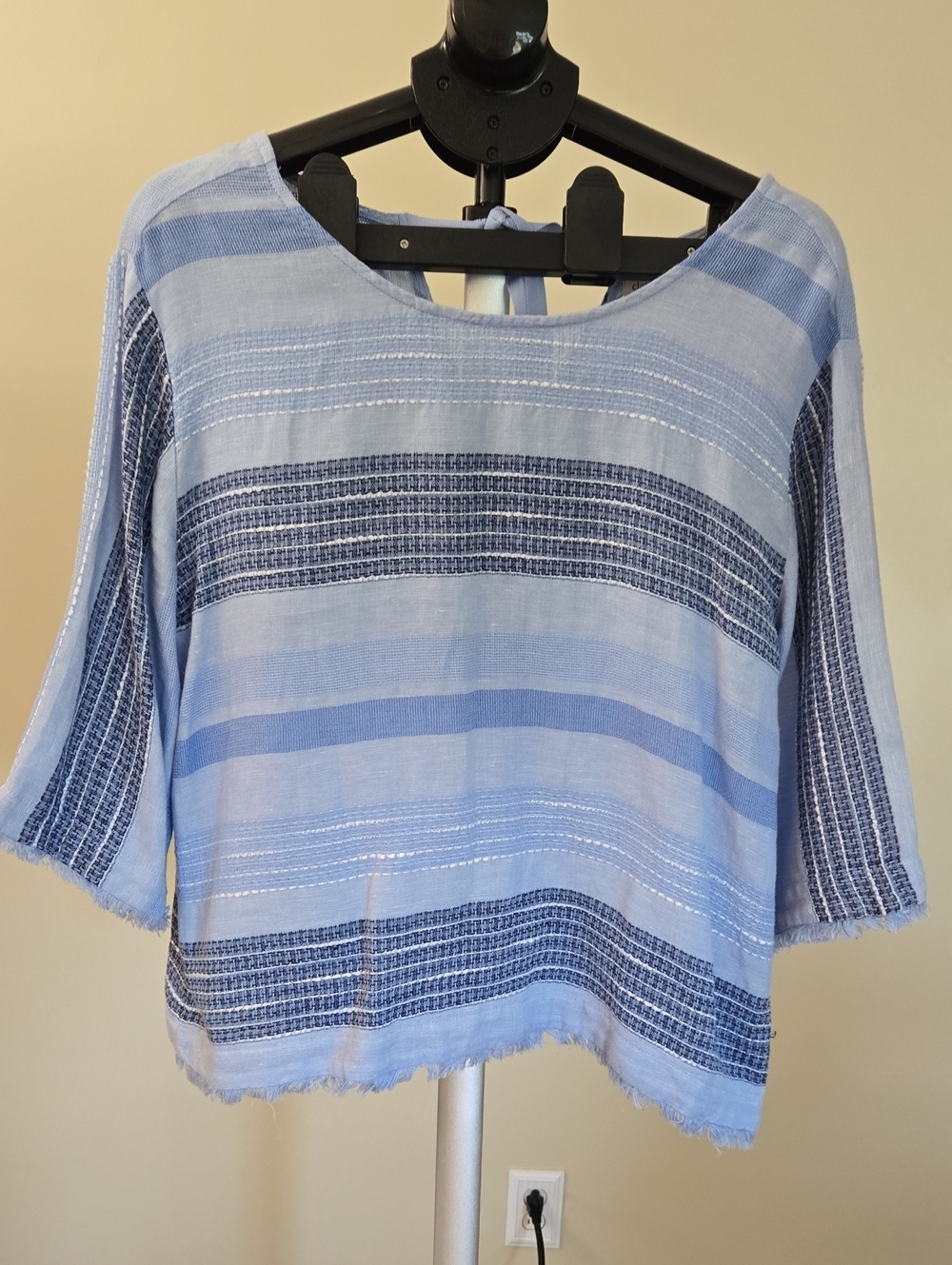 Cloth & Stone Light Blue Striped Tunic Top